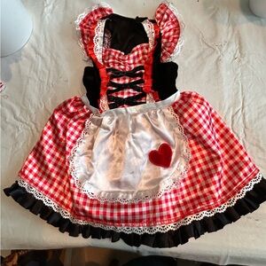 Spirit Little Red Riding Hood Red Black Dress and Cape Sz Toddler 6-12 Costume